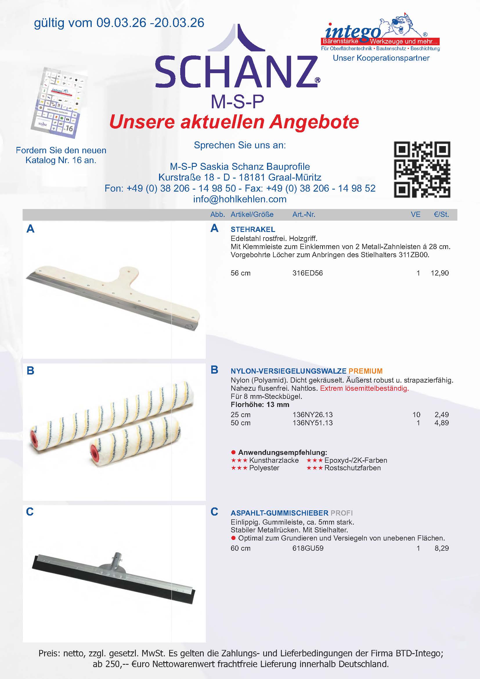 MSP Saskia Schanz Bauprofile, Lietz, Korte, Iris Reimann, LMS, Bema, MSP Schanz, Multitool, Intego, Vexcolt, Gummischieber, Nivilli, Bodenbeschichtung, Ernst Schanz, Rolf Menges, Bauchem, Silikal, Bema, Sika, Sto
